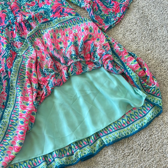 Lilly Pulitzer Gabriel Dress Surf Blue Flim Flam Engineered Print - Picture 7 of 11